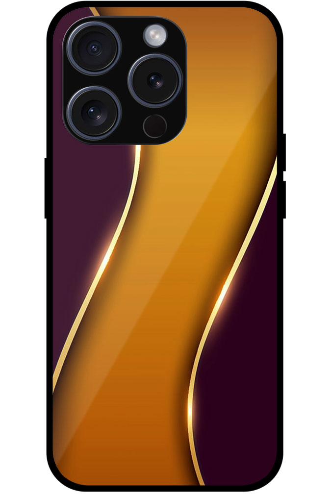 Gold Wave Metallic Design Metal TPU Printed Case