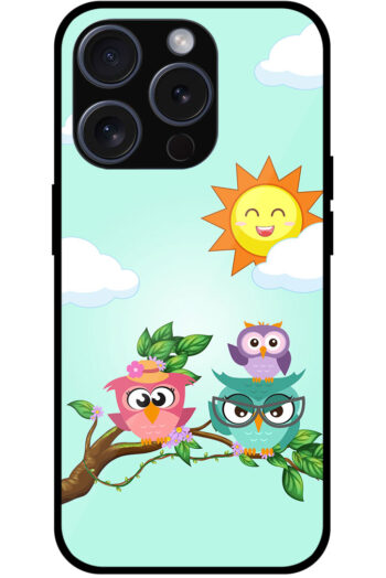 Funny Owl Family Design Metal TPU Printed Case