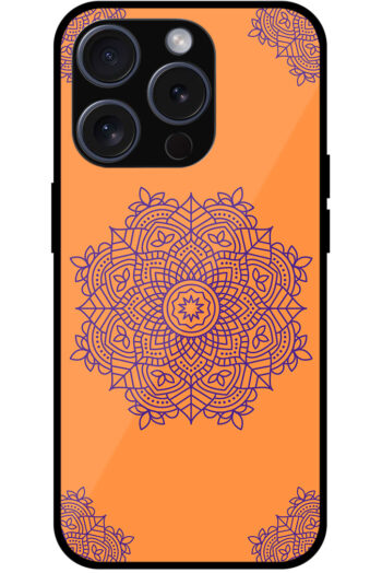 Ethnic Round Fancy Floral Design Metal TPU Printed Case