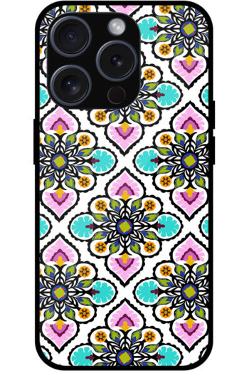 Lovely Flower Leaf Pattern Metal TPU Printed Case