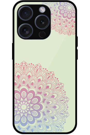 Fancy Round Colorful Floral Design Metal TPU Printed Case