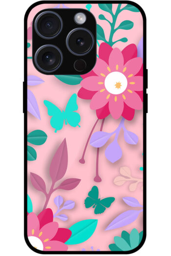 Vibrant Flowery Vector Artwork Metal TPU Printed Case