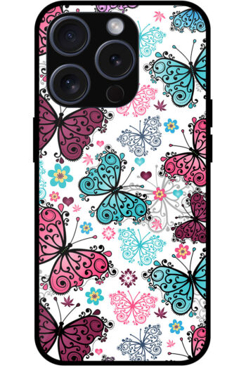 Vector Butterfly Pattern Metal TPU Printed Case