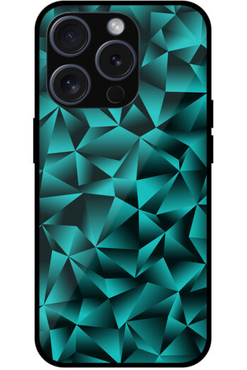 Unicolor Geometric Crystal Pattern Metal TPU Printed Case