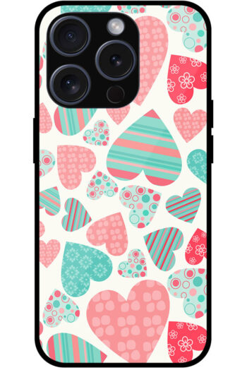 Polka Dot Stripe Multiheart Pattern Metal TPU Printed Case