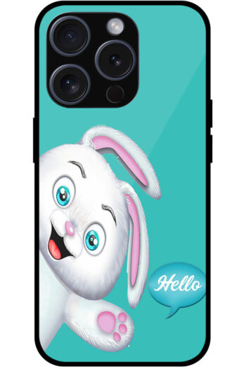 Cute Bunny Cartoon Illustration Metal TPU Printed Case