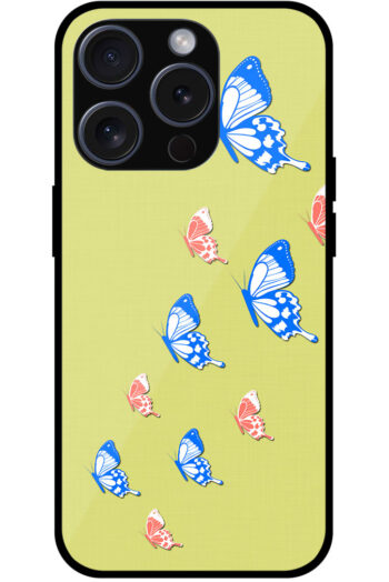 Elegant Butterfly Pattern Design Metal TPU Printed Case