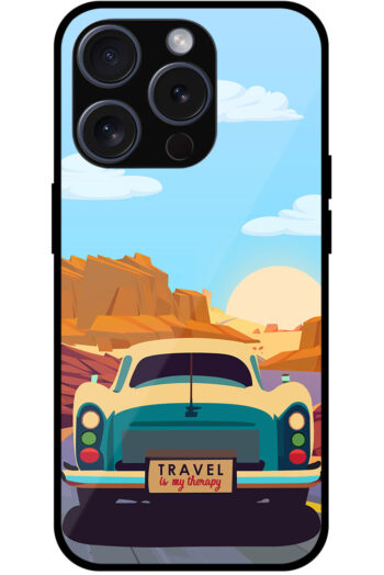 Classic Car Sunset Graphic Illustration Metal TPU Printed Case