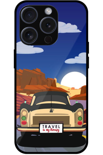 Classic Car Sunset Graphic Illustration Metal TPU Printed Case