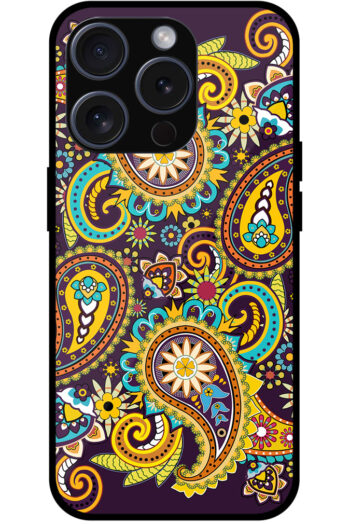 Paisley Pattern Artwork Metal TPU Printed Case