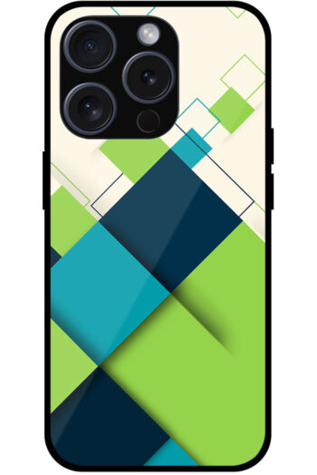 Geometric Square Pattern Metal TPU Printed Case