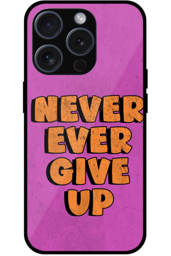 Never Ever Give Up Illustration Metal TPU Printed Case