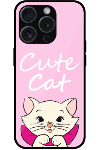Cute Cat Vector Graphic Metal TPU Printed Case