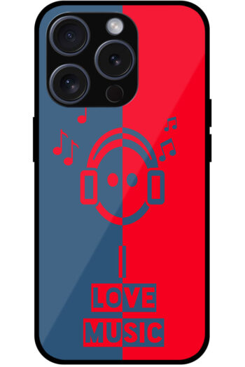 I Love Music Vector Design Metal TPU Printed Case