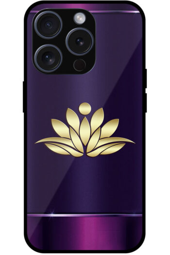 Gold Lotus Flower Vector Illustartion Metal TPU Printed Case