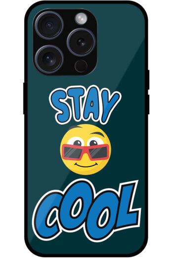 Stay Cool Emoji Vector Illustration Metal TPU Printed Case