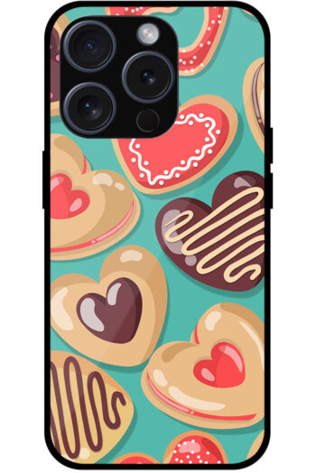 Heart Shaped Cookies Pattern Metal TPU Printed Case