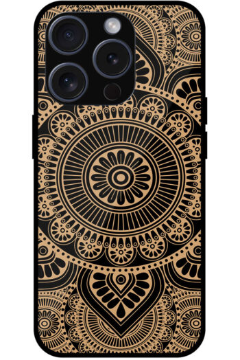 Elegant Gold Mandala Design Metal TPU Printed Case