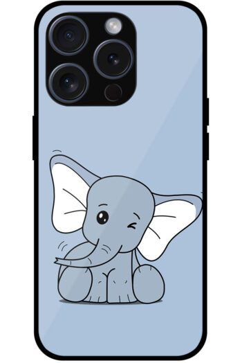 Cute Baby Elephant Clipart Metal TPU Printed Case