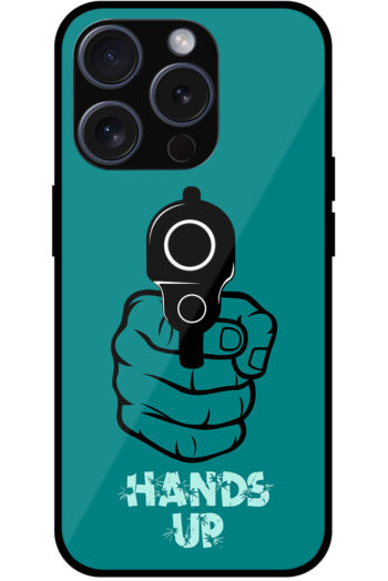 Hands Up Vector Gun Design Metal TPU Printed Case