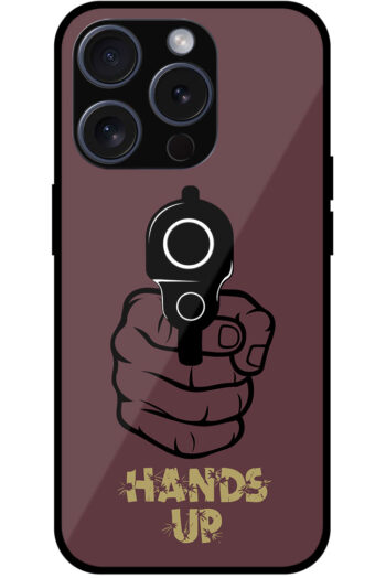 Hands Up Vector Gun Design Metal TPU Printed Case