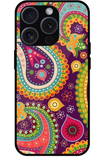 Seamless Paisley Floral Pattern Metal TPU Printed Case