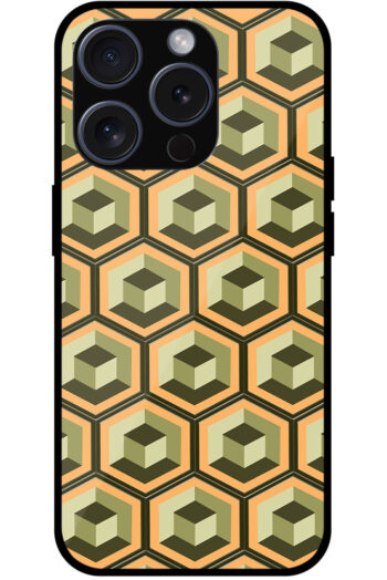 Honeycomb 3D Cube Geometric Pattern Metal TPU Printed Case