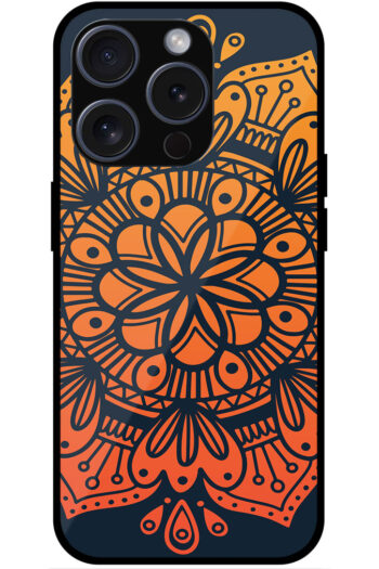 Colorful Mandala Style Floral Artpiece Metal TPU Printed Case