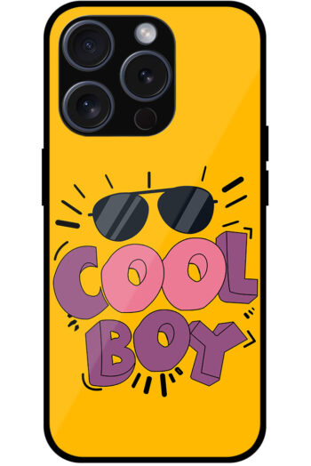 Cool Boy 3D Text Illustration Metal TPU Printed Case