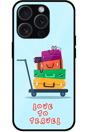 Love To Travel Luggage Trolly Vector Ilustration Metal TPU Printed Case