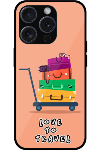 Love To Travel Luggage Trolly Vector Ilustration Metal TPU Printed Case