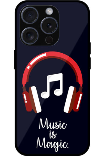Music Is Magic Headphones Vector Illustration Metal TPU Printed Case