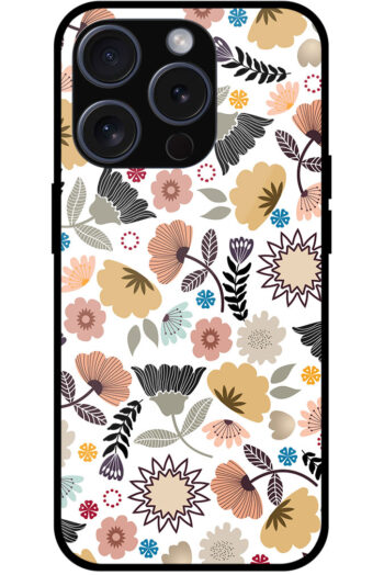 Colorful Floral Pattern Metal TPU Printed Case
