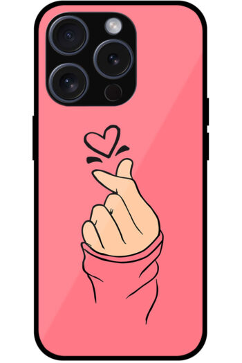 Korean Hand Love Symbol Design Metal TPU Printed Case