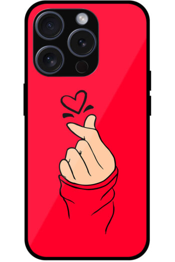 Korean Hand Love Symbol Design Metal TPU Printed Case