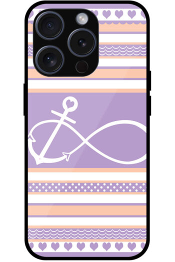 Anchor Heart Stripe Pattern Metal TPU Printed Case