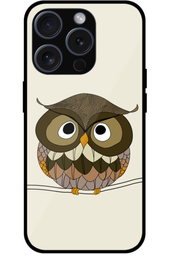 Adorable Owl Illustration Metal TPU Printed Case