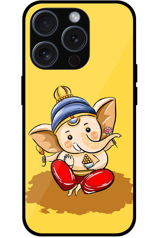 Happy Lord Ganesha Illustartion Metal TPU Printed Case