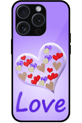 Love Multiheart Pattern Metal TPU Printed Case