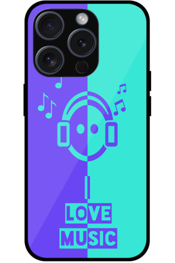 I Love Music Vector Design Metal TPU Printed Case