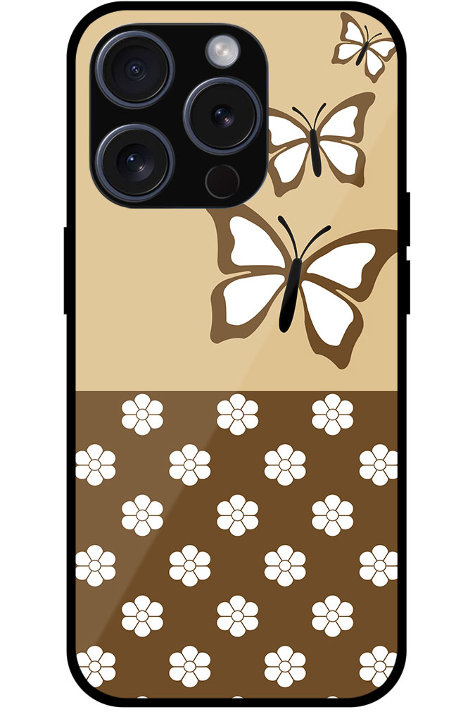 Ornamental Butterfly Design Metal TPU Printed Case