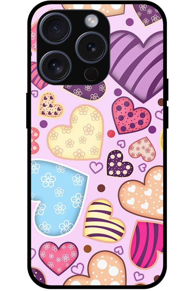 Pretty Heart Collection Metal TPU Printed Case