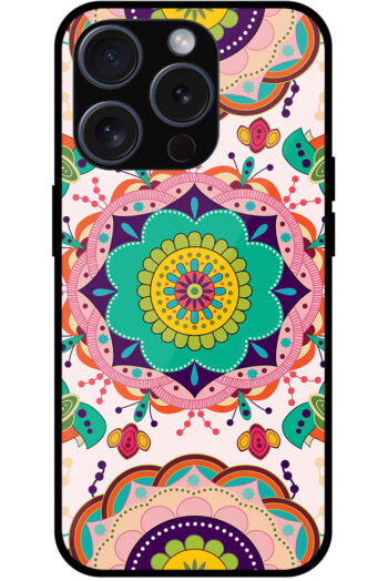 Multicolor Rangoli Artwork Metal TPU Printed Case