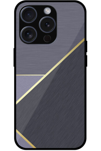 Gold Line Metal Finish Design Metal TPU Printed Case