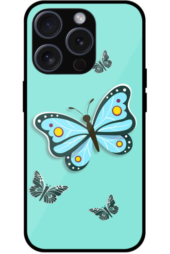 Cute Butterfly Vector Illustration Metal TPU Printed Case