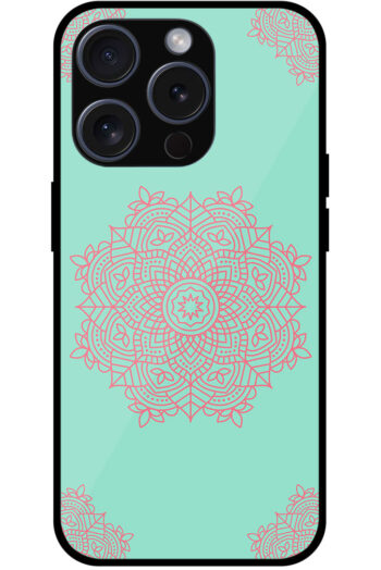 Ethnic Round Fancy Floral Design Metal TPU Printed Case
