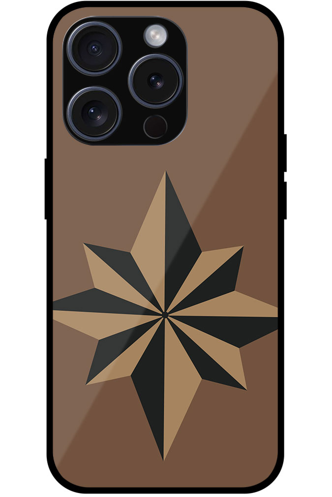 Geometric Octagram Star Design Metal TPU Printed Case