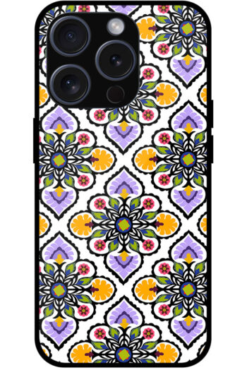 Lovely Flower Leaf Pattern Metal TPU Printed Case