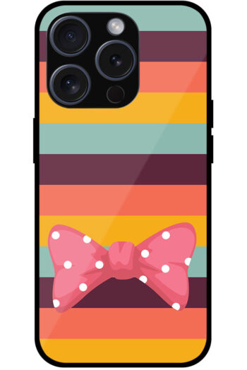 Polka Dot Bow Multistripe Background Metal TPU Printed Case