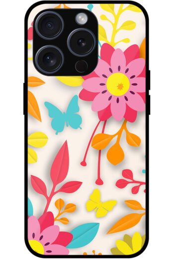Vibrant Flowery Vector Artwork Metal TPU Printed Case
